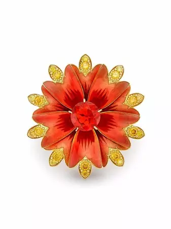 Pragnell 18kt Yellow Gold Wildflower Fire Opal Cocktail Ring - Farfetch
