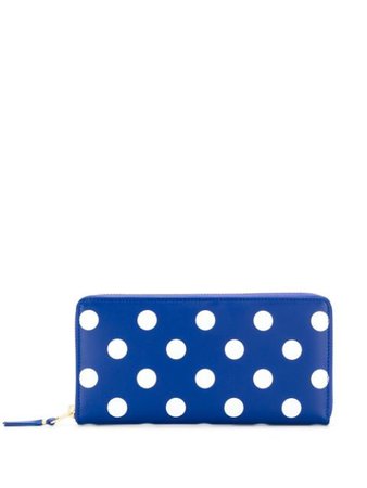 Comme Des Garçons Wallet Zip-Around Polka Dot Wallet SA0110PD Blue | Farfetch