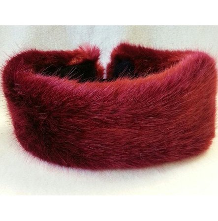 Deep Red Luxury Fur Headband | RebelsMarket