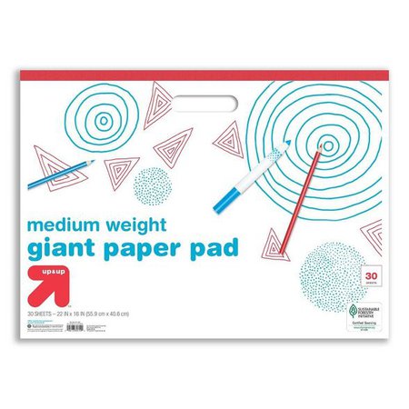 22" X 16" 30 Sheets Giant Paper Pad With Handle White - Up&Up™ : Target