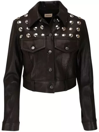 KHAITE eyelet-detailed Leather Jacket - Farfetch
