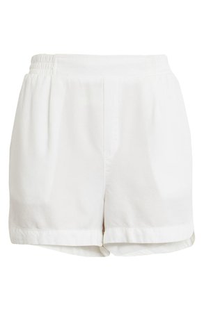 Treasure & Bond Smocked Waist Shorts white