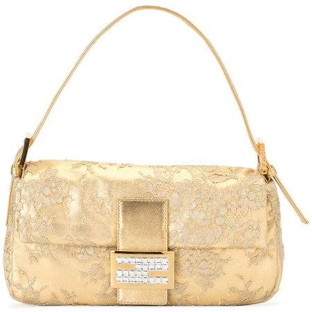 Fendi Pre Owned lace panel Mamma Baguette shoulder bag