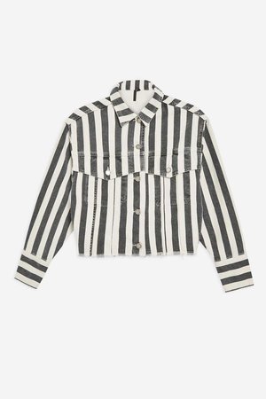 **Striped Denim Jacket by Boutique - Topshop USA