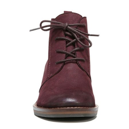 Maroon Short Boots Round Toe Lace up Block Heel Vintage Ankle Boots for Work, School, Date, Going out | FSJ