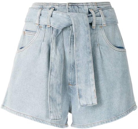 Framed Bellary denim paperbag waist shorts