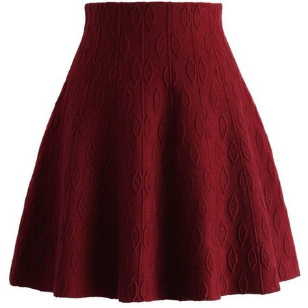 Wine Red Skater Skirt