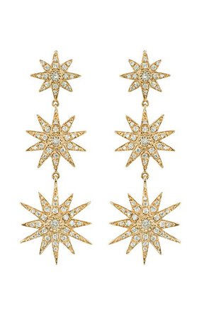 18k Gold Triple Starburst Drop Earrings By Shay | Moda Operandi