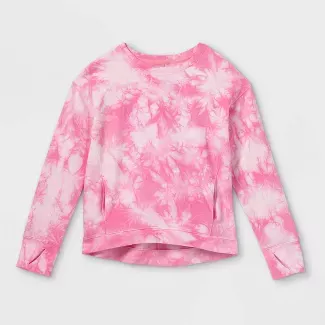 Girls' Lightweight Fleece Pullover Sweatshirt - All In Motion™ : Target