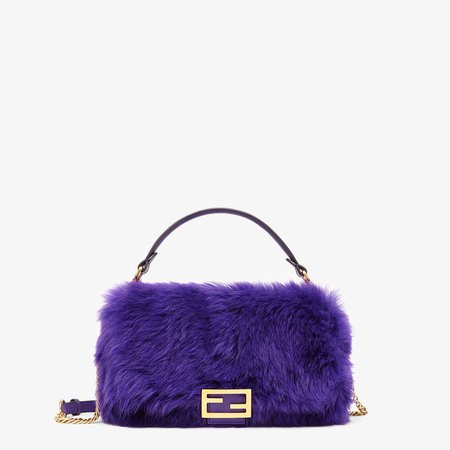 Purple sheepskin bag - BAGUETTE | Fendi