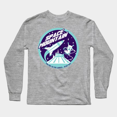Space Mountain (blues) - Rocket - Long Sleeve T-Shirt | TeePublic