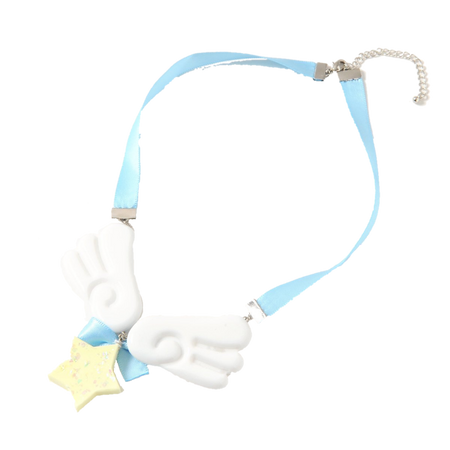 Blue Angel Milk Wing Star Ribbon Necklace