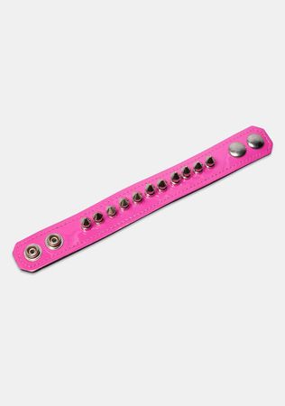 Hot Pink Spike Stud Bracelet – Dolls Kill