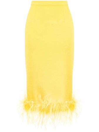 Styland feather-trim skirt - FARFETCH