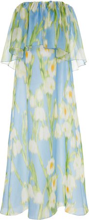 Carolina Herrera Silk Cape Gown Size: 0
