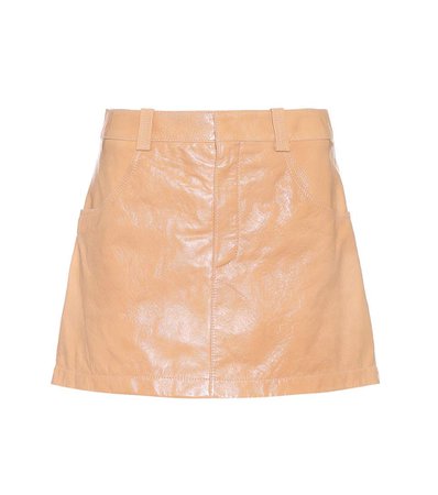 CHLOE Shiny Crackled Leather Mini Skirt