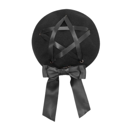 [undeadjoyf] dearmylove kuromi beret (transparent bg)