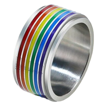 Rainbow Pride Spinner Stim Ring