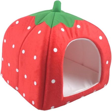 Vedem Portable Pet Strawberry Fleece House Cave Bed for Dog/Cat/Rabbit/Hamster/Guinea-Pigs (S, Red) : Amazon.com.au: Pet Supplies