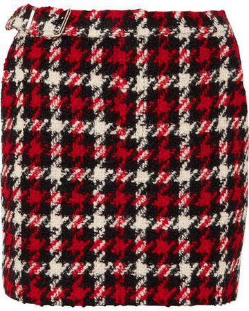 Wool-blend Bouclé Mini Skirt - Red