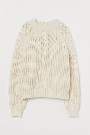 Knit Sweater - Cream - Ladies | H&M CA