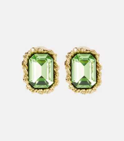 Lintzer Embellished Earrings in Green - Oscar De La Renta | Mytheresa