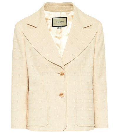 Gucci, Checked cotton and wool blazer