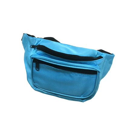 blue fanny pack