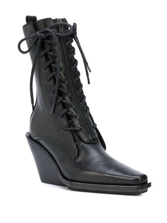 Ann Demeulemeester Pointed lace-up Ankle Boots - Farfetch