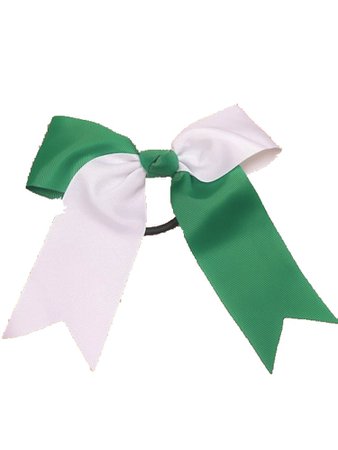 green and white bow