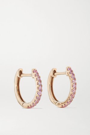 Anita Ko | Huggies 18-karat rose gold sapphire earrings | NET-A-PORTER.COM
