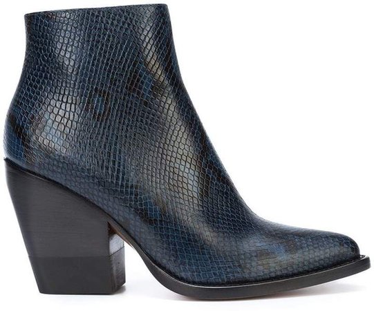 snakeskin effect ankle boots
