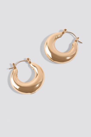 Mini Thick Hoop Earrings Gold | na-kd.com