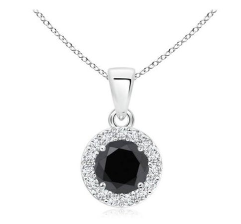 black diamond halo necklace