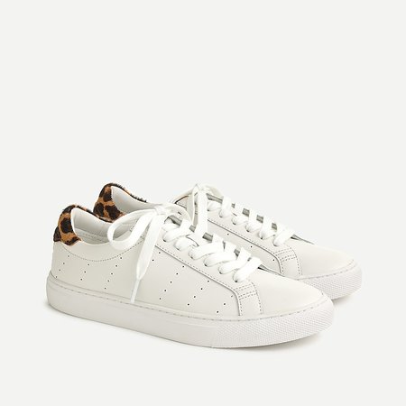 J.Crew: Saturday Sneakers With Leopard Calf Hair Detail For Women