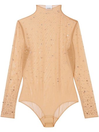 Burberry | Crystal-Embellished Tulle Bodysuit