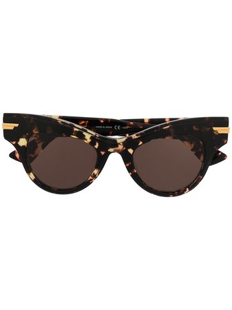 Bottega Veneta tortoiseshell-effect cat-eye sunglasses - FARFETCH