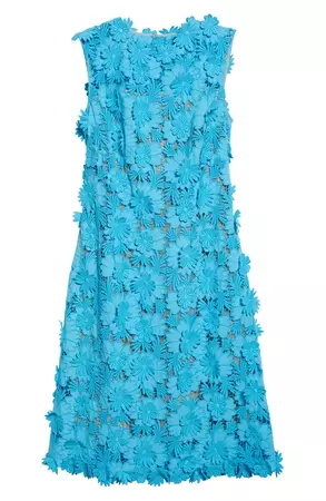 Oscar de la Renta Floral Cotton Guipure Lace Dress | Nordstrom