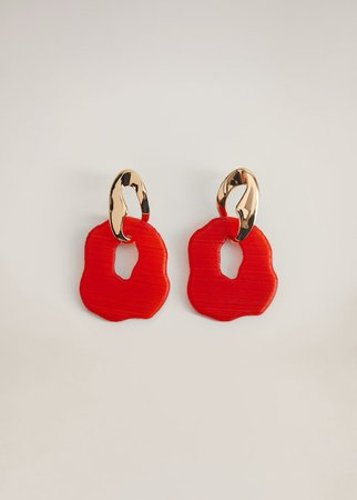 Geometric earrings - Women | Mango USA red