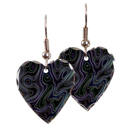 Black Color Earring Heart Charm by SimpleLife - CafePress