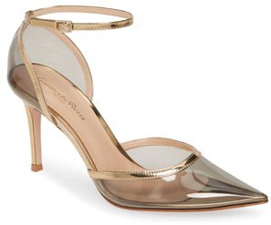 Clear Pointed Toe Ankle Strap Pump