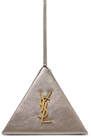 SAINT LAURENT | Pyramid metallic leather clutch | NET-A-PORTER.COM