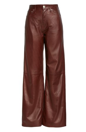 rag & bone High Waist Wide Leg Leather Pants | Nordstrom