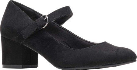 Womens Soft Style Dustie Mary Jane - Black Faux Suede - FREE Shipping & Exchanges