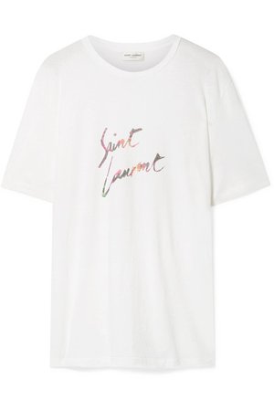 Saint Laurent | Printed cotton-jersey T-shirt | NET-A-PORTER.COM