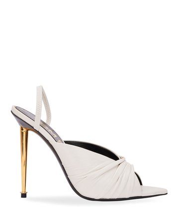 TOM FORD Open-Toe Leather Slingback Pumps | Neiman Marcus