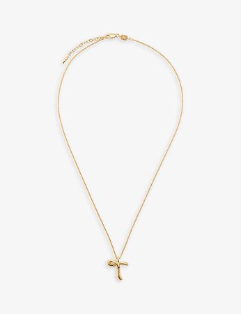 MISSOMA - Curly initial 18ct yellow gold-plated vermeil recycled sterling-silver pendant necklace | Selfridges.com