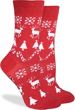 Good Luck Sock Women's Christmas Holiday Crew Socks - Red, Adult Shoe size 5-9: Amazon.ca: Clothing & Accessories