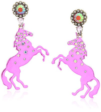 Amazon.com: Betsey Johnson Jewelry Women's Unicorn Drop Earrings, Pink, One Size: Clothing