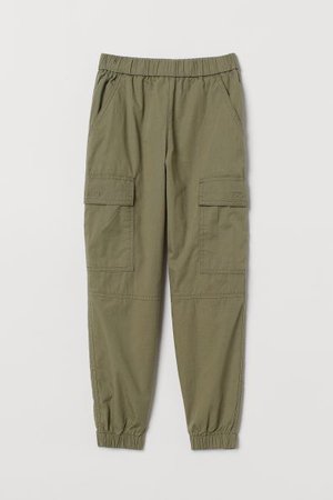 Cotton Cargo Pants - Khaki green - Kids | H&M CA